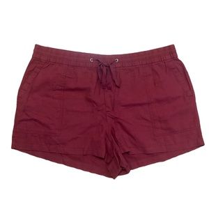 Gap brick red linen elastic waistband shorts, XL
